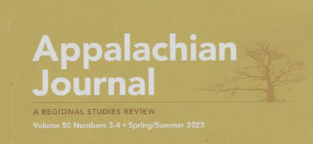 A mustard yellow banner clipped from the front cover of the Appalachian Journal: A Regional Studies Review, Volume 50, Numbers 3-4, Spring/Summer 2023.